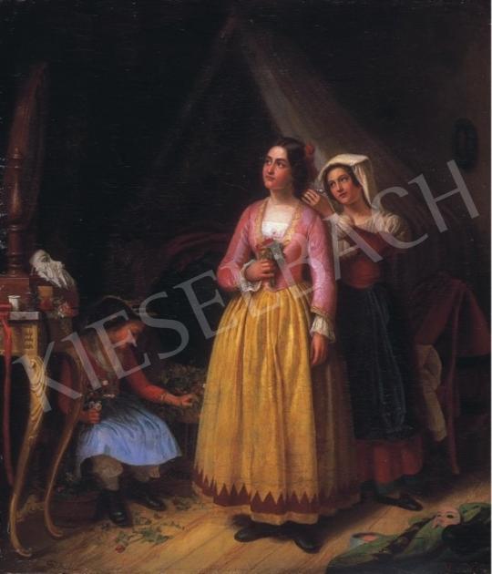 Ismeretlen festő 1860 körül - Készülődés a bálba | 9. Aukció aukció / 90 tétel