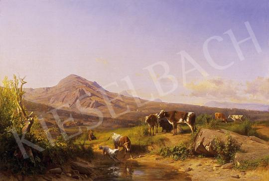 Markó, András - Sunlit italian landscape with cows | 9th Auction auction / 135 Lot
