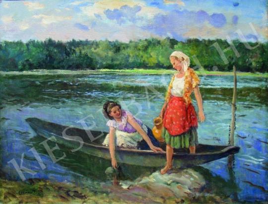  Czencz János - Vízmerítő lányok festménye