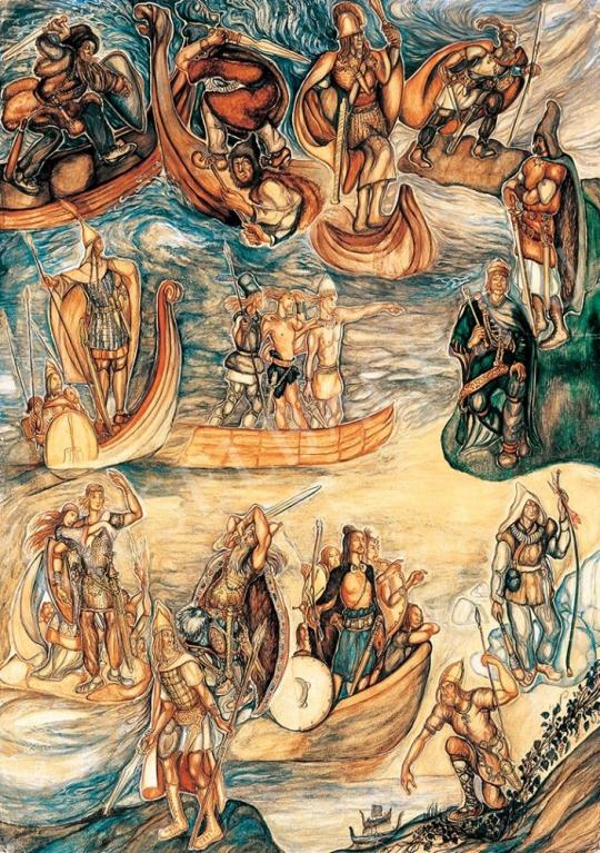  Batthyány, Gyula - On the Sea (Historical Scene) painting