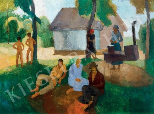  Patkó, Károly - Noon-Rest, c 1930 painting