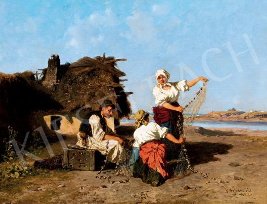 Böhm Pál - Halászat után a Tisza-parton | 45. Aukció aukció / 19 tétel
