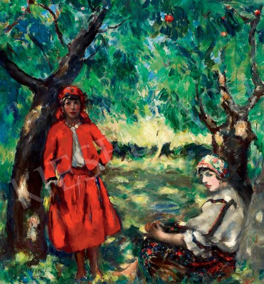  Csók, István - Girls in Sokác Costume under Trees | 45th Auction auction / 35 Lot