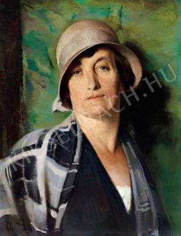 Szabó, Béla Leó - Woman with Art Deco Hat 