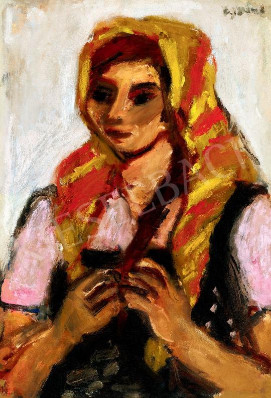  Czóbel, Béla - Woman with Kerchief | 45th Auction auction / 101 Lot
