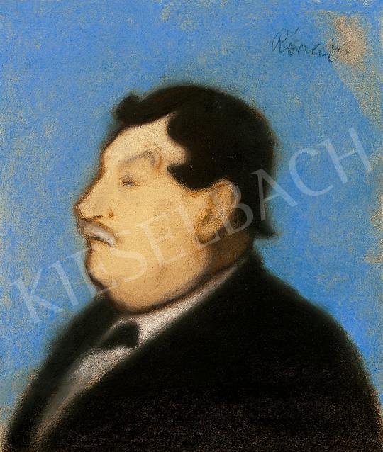 Rippl-Rónai József - Férfi portré kék háttérrel | 45. Aukció aukció / 202 tétel