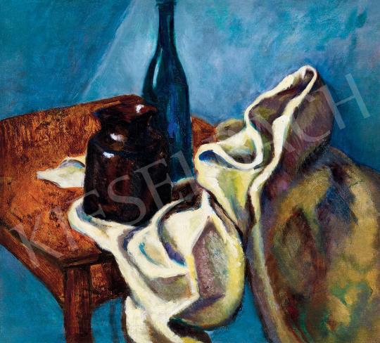 Tihanyi Lajos - Csendélet kék üvegpalackkal | 45. Aukció aukció / 204 tétel