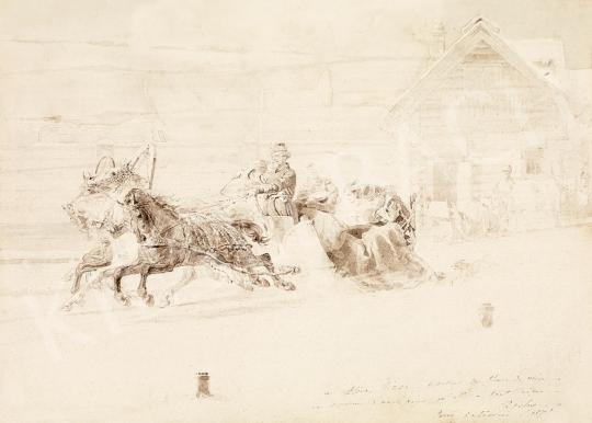  Zichy, Mihály - Travelling on a Sleigh, 1876 | 45th Auction auction / 205 Lot