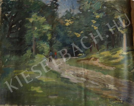 Szentiványi, Károly - Walking in the forest painting
