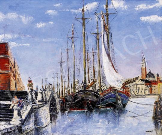 Medgyes, László (École M.) - Port of Venice with the Saint Marc square in the background | 8th Auction auction / 38 Lot