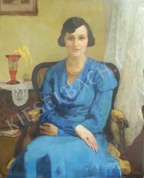 Vidovszky Béla - Kék ruhás nő festménye