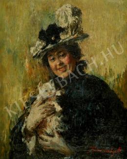 Karvaly, Mór - Lady with a kitty 