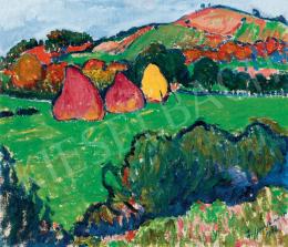 Ziffer Sándor - Nagybányai táj boglyákkal (1908)