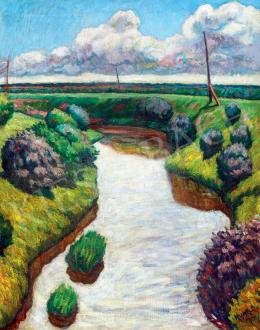 Huzella, Pál - Riverside Landscape (1914)