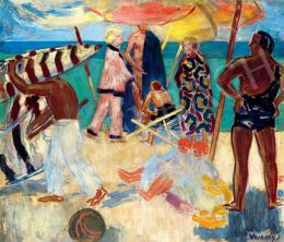  Vaszary, János - On the Beach (Beach in Portorose) (c.1928)