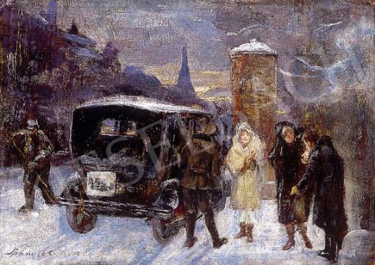 Spányik, Kornél - By a car | 8th Auction auction / 138 Lot