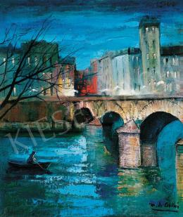 Corini, Margit - Evening on the Bank of the Seine in Paris 