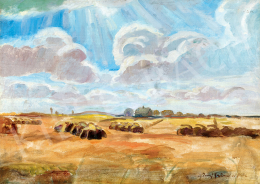  Iványi Grünwald Béla - Tájkép (Napfény gomolygó felhők között) (1920-as évek)