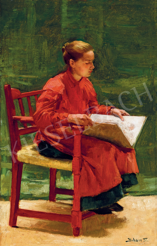 Bihari, Sándor - Girl with Sketch Book in the Studio in Szolnok | 47th Autumn Sale auction / 22 Lot