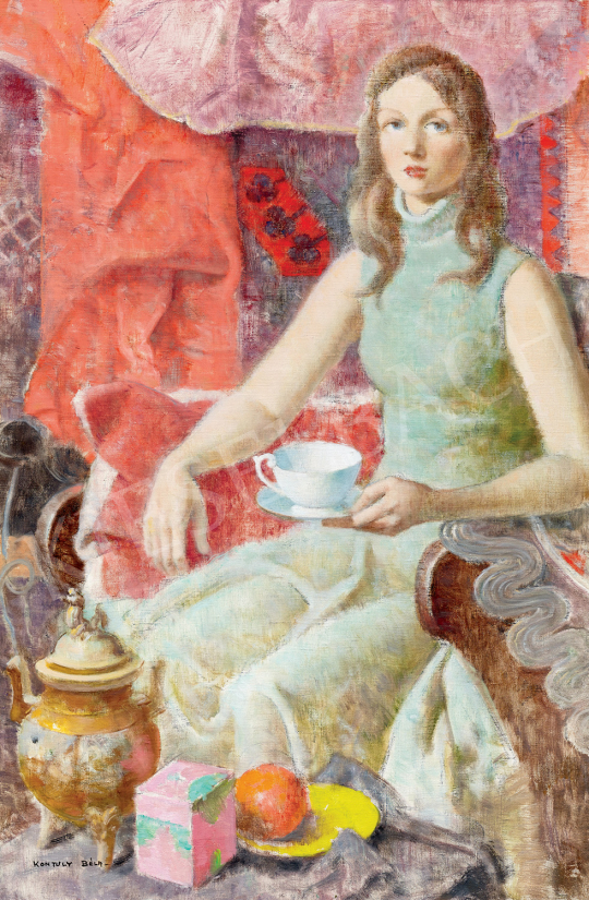  Kontuly Béla - Fiatal lány (Egy csésze tea) | 47. őszi aukció aukció / 84 tétel