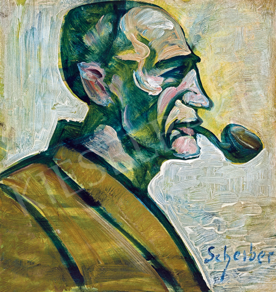  Scheiber, Hugó - Man with Pipe | 47th Autumn Sale auction / 100 Lot