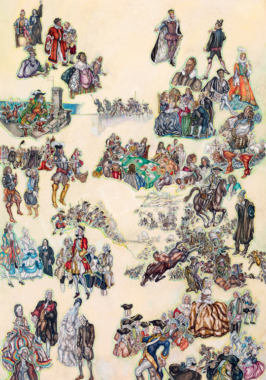  Batthyány Gyula - Történelmi jelenet a Napkirály korából (Napkirály, Richelieu, Mazeppa) | 47. őszi aukció aukció / 132 tétel