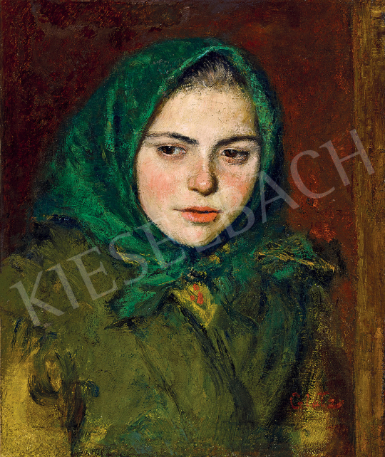  Glatz, Oszkár - Girl in Green Kerchief | 47th Autumn Sale auction / 133 Lot