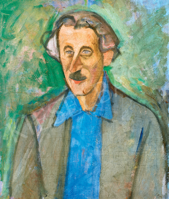  Czigány, Dezső - Man in a Blue Shirt | 47th Autumn Sale auction / 140 Lot