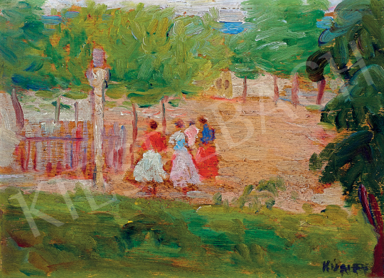  Kunffy Lajos - Lányok a falu szélén | 47. őszi aukció aukció / 183 tétel