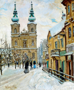 Wágner, Géza - Winter in the City (Batthyány Square) 