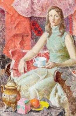  Kontuly, Béla - Young girl (A cup of tea) 