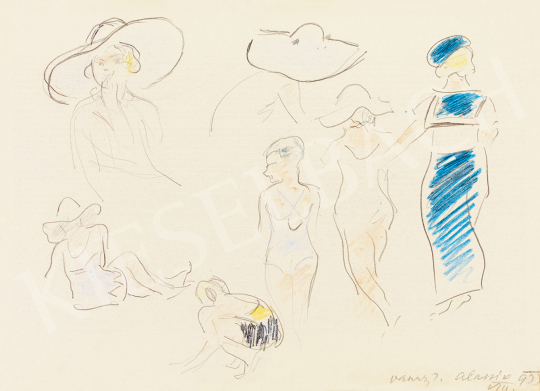  Vaszary, János - Women with Hat on the Beach in Italy | Winter Auction auction / 1 Lot