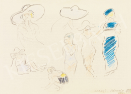  Vaszary, János - Women with Hat on the Beach in Italy (1933)