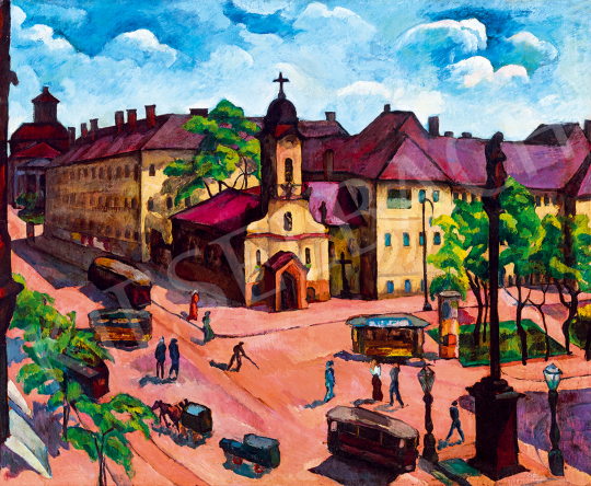  Perlrott Csaba, Vilmos - View of Budapest with the Rákóczi Street | Winter Auction auction / 34 Lot