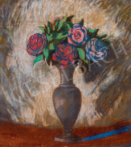 Sassy, Attila - Blue Vase with Roses 