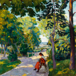 Kádár Géza - Délutáni fények a nagybányai parkban (1917)