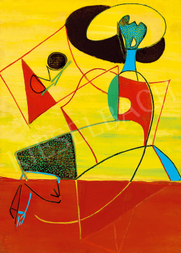 Vajda, Júlia - Figure Stepping with Horizon (Composition) (1948)