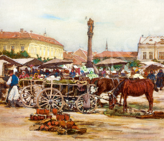 Geller, Johann Nepomuk - A Znaim-i piac (Csehország) | 48. téli aukció aukció / 49 tétel