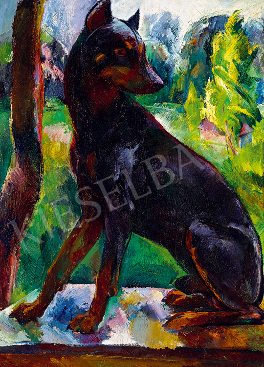 Aba-Novák Vilmos - A kedvenc (Mattioni Eszter festőnő kedvenc kutyája) | 48. téli aukció aukció / 123 tétel