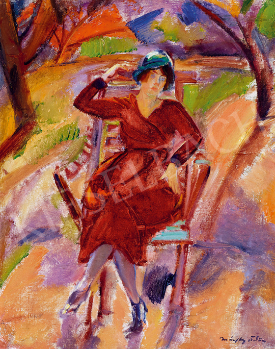  Márffy, Ödön - Woman in a Red Dress (Csinszka) | Winter Auction auction / 126 Lot