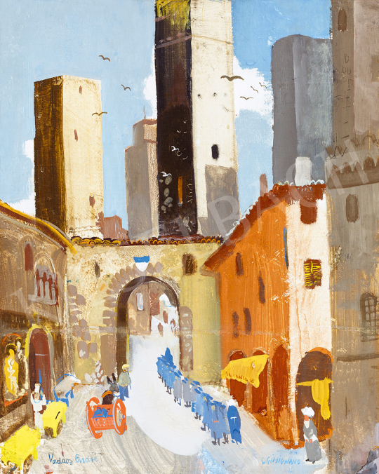 Vadász, Endre - Italian Town (San Gimignano) | The 49th auction of the Kieselbach Gallery. auction / 18 Lot