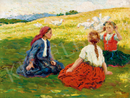  Glatz Oszkár - Lányok a réten | 49. tavaszi aukció aukció / 38 tétel
