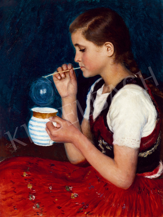  Glatz Oszkár - Buborékfújó kislány | 49. tavaszi aukció aukció / 72 tétel