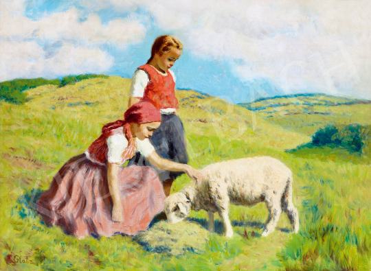  Glatz, Oszkár - Girls with Sheep | The 49th auction of the Kieselbach Gallery. auction / 113 Lot