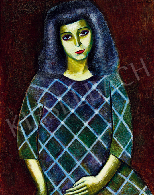 Járitz, Józsa - Girl in Blue Dress | The 49th auction of the Kieselbach Gallery. auction / 120 Lot