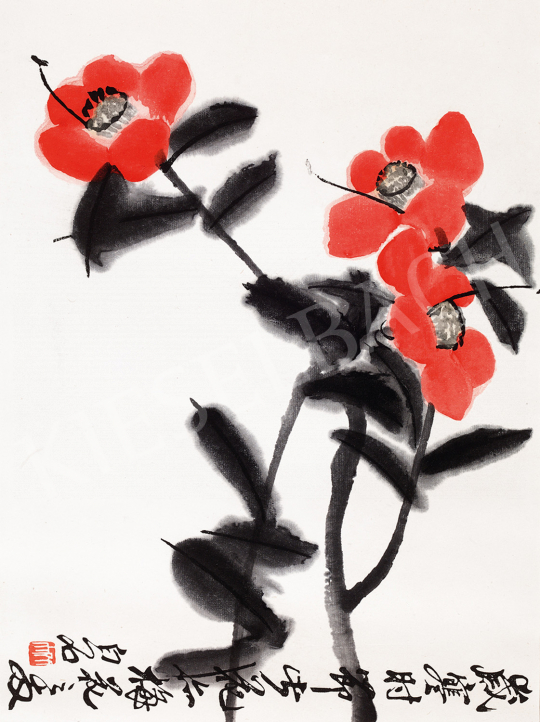  Qi Baishi - Red Flowers | The 49th auction of the Kieselbach Gallery. auction / 215 Lot