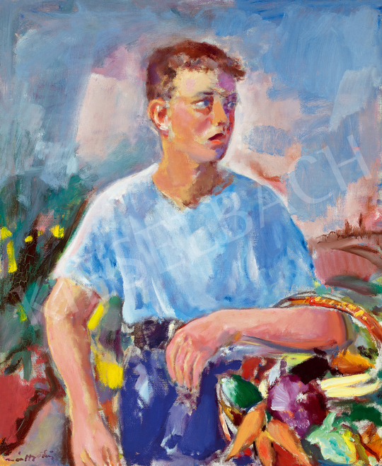  Márffy, Ödön - Boy in Blue Shirt | The 49th auction of the Kieselbach Gallery. auction / 240 Lot