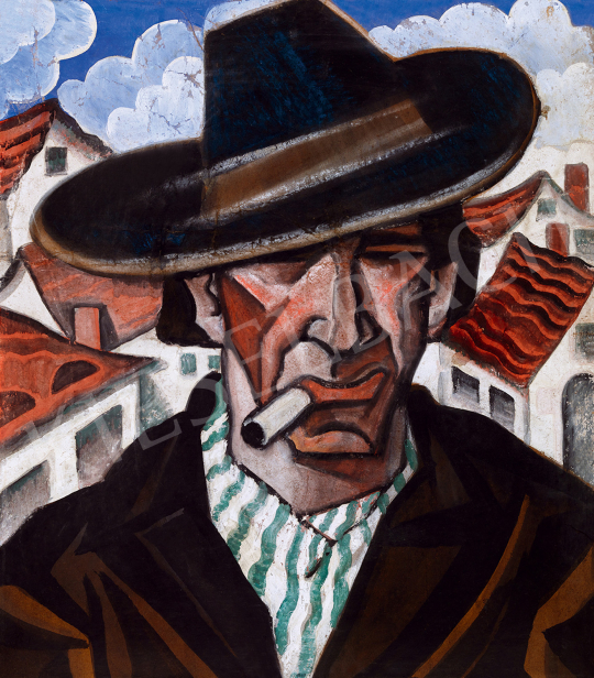  Scheiber, Hugó - Man with Hat and Striped Scarf | The 49th auction of the Kieselbach Gallery. auction / 243 Lot