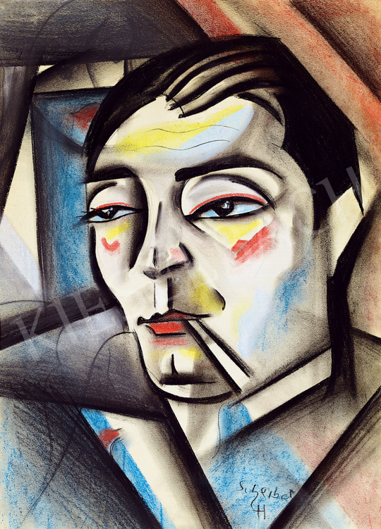  Scheiber Hugó - Cigarettázó férfi | 49. tavaszi aukció aukció / 244 tétel