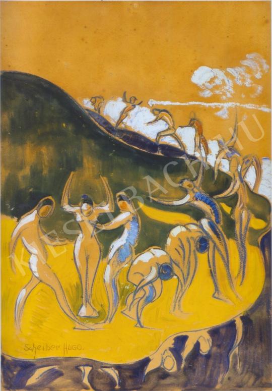  Scheiber Hugó - Táncoló alakok festménye